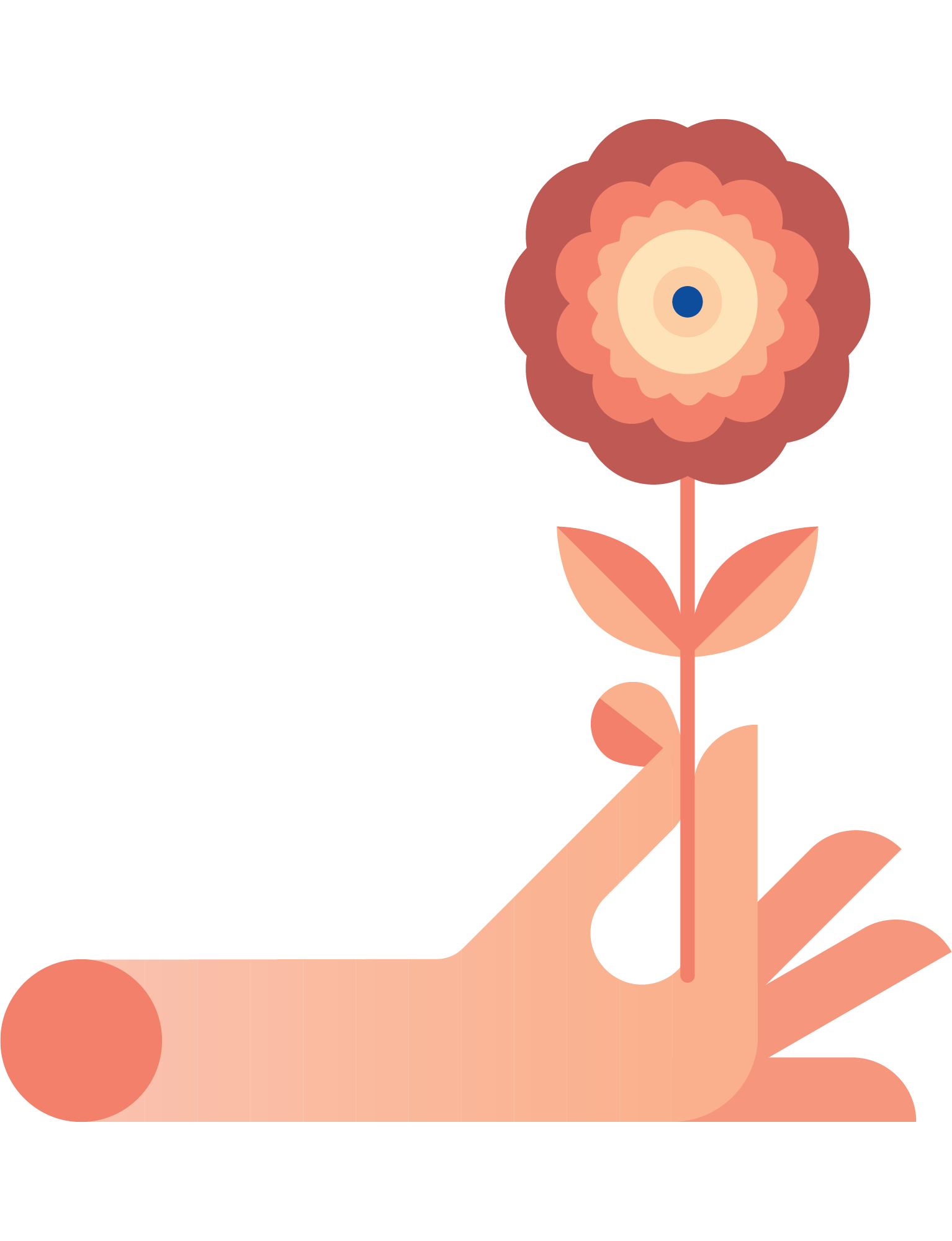 Ilustração de mão a segurar uma flor